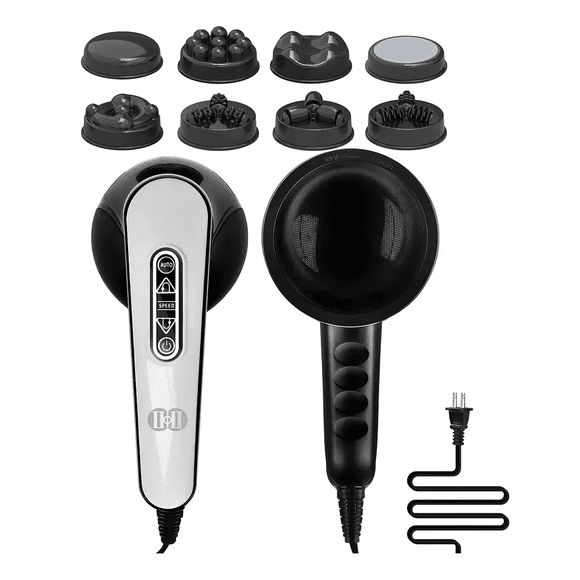 Masajeador Eléctrico, Masajeadores Electricos Espalda, 5 Modos,6 Velocidades Y 6 Cabezales De Masaje Xtellar negro
