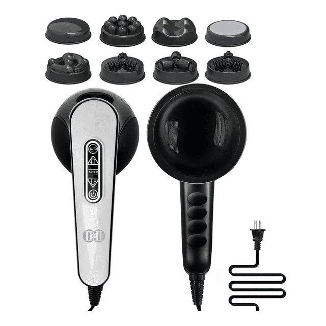 Masajeador Eléctrico, Masajeadores Electricos Espalda, 5 Modos,6 Velocidades Y 6 Cabezales De Masaje Xtellar negro