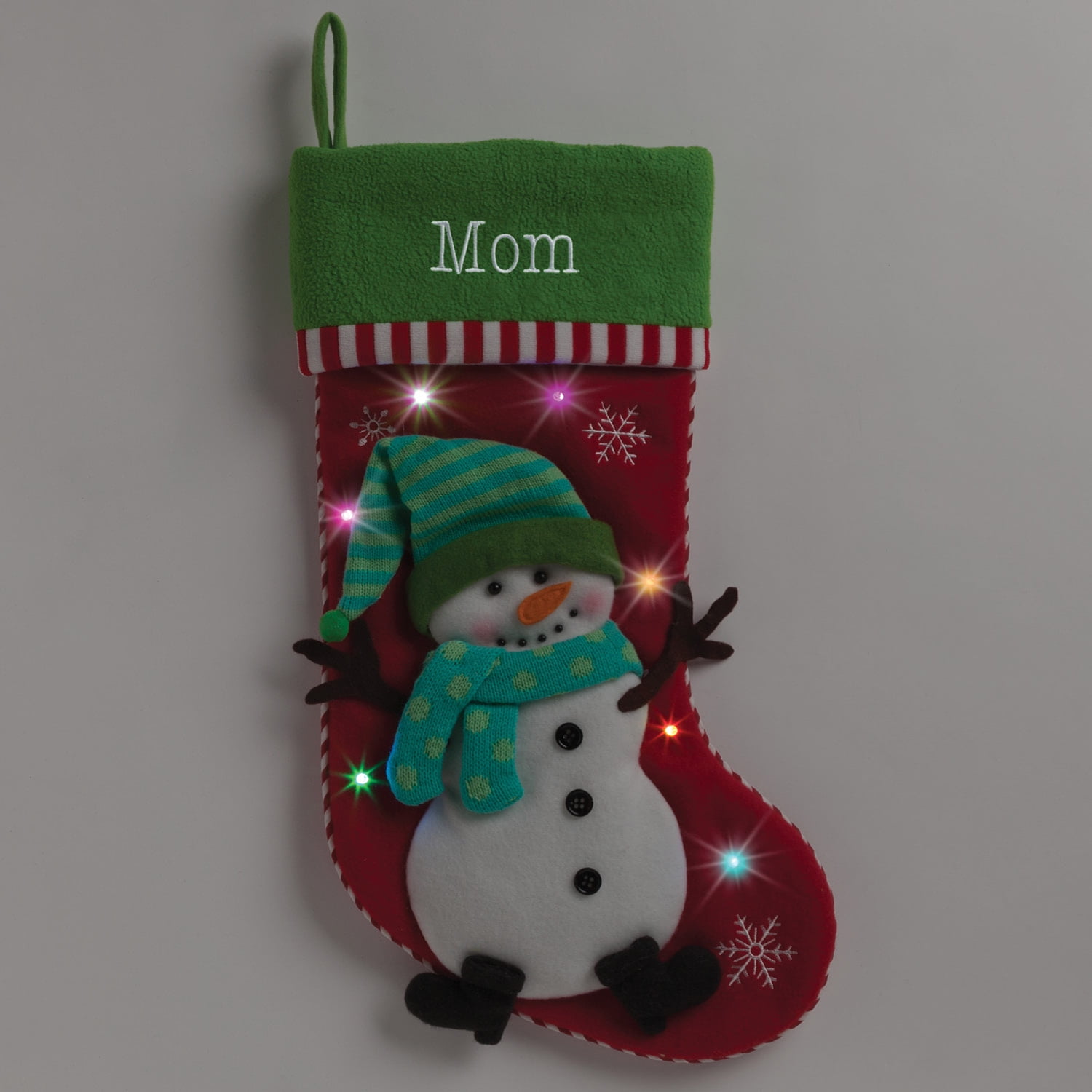 Personalized LED Light Up Christmas Stocking with 5 Styles to Choose From