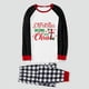 thumbnail image 2 of Pijamas familiares a juego de Navidad, juego de pijamas de Navidad, comienza con Cristo, gris, 2 of 3