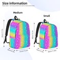 thumbnail image 3 of Bixox Rainbow Scales2 Printing Canvas Backpack Lightweight Casual Travel Backpack School Backpack Fits 15.6 Inch Notebook, 3 of 5