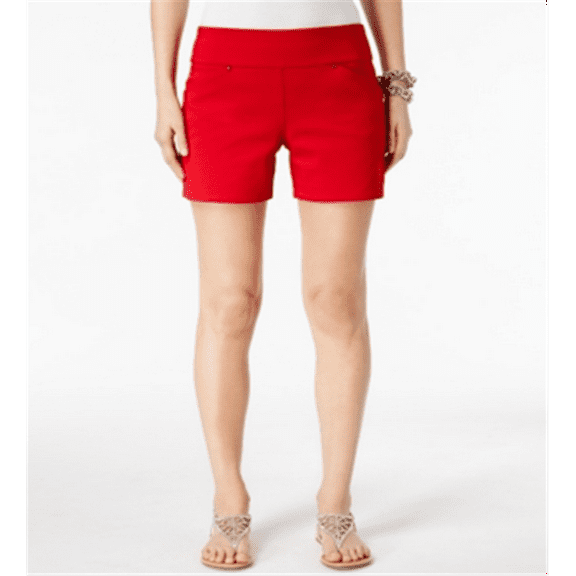 INC International Concepts Women's Petite Pull-on Shorts Real Red Size 14 P