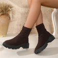 thumbnail image 6 of XIMIN Women Low Heel Thick Heel Heel Round Toe Mesh Ankle Boots Lug Sole Mid Calf Fashionable Boots Wide Calf Knee High Boots Classic Hiking Boots, 6 of 6