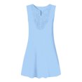 thumbnail image 5 of VBVC Women's Sleeveless Lace Insert Split Neck Dress , Ladies' Casual Loose Mini Tunic Dress , Summer Solid Color Shift Dress For Women, S-3XL, 5 of 5