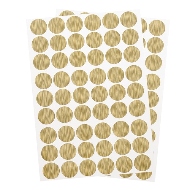 Uxcell 2 Sheets/108Pcs Screw Hole Stickers, 21mm Textured Khaki Self-Adhesive Screw Cover Sticker