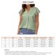 thumbnail image 4 of Camisas de satén de manga corta con cuello en V para mujer, blusa holgada de manga corta con volantes de Color puro informal a la moda de verano para mujer, 4 of 5