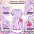 thumbnail image 3 of Rimyaw Toddler Girls Princess Dress, Short Sleeve A-Line Summer Sundress, Soft Casual Purple Dress, Size 4T, 3 of 7