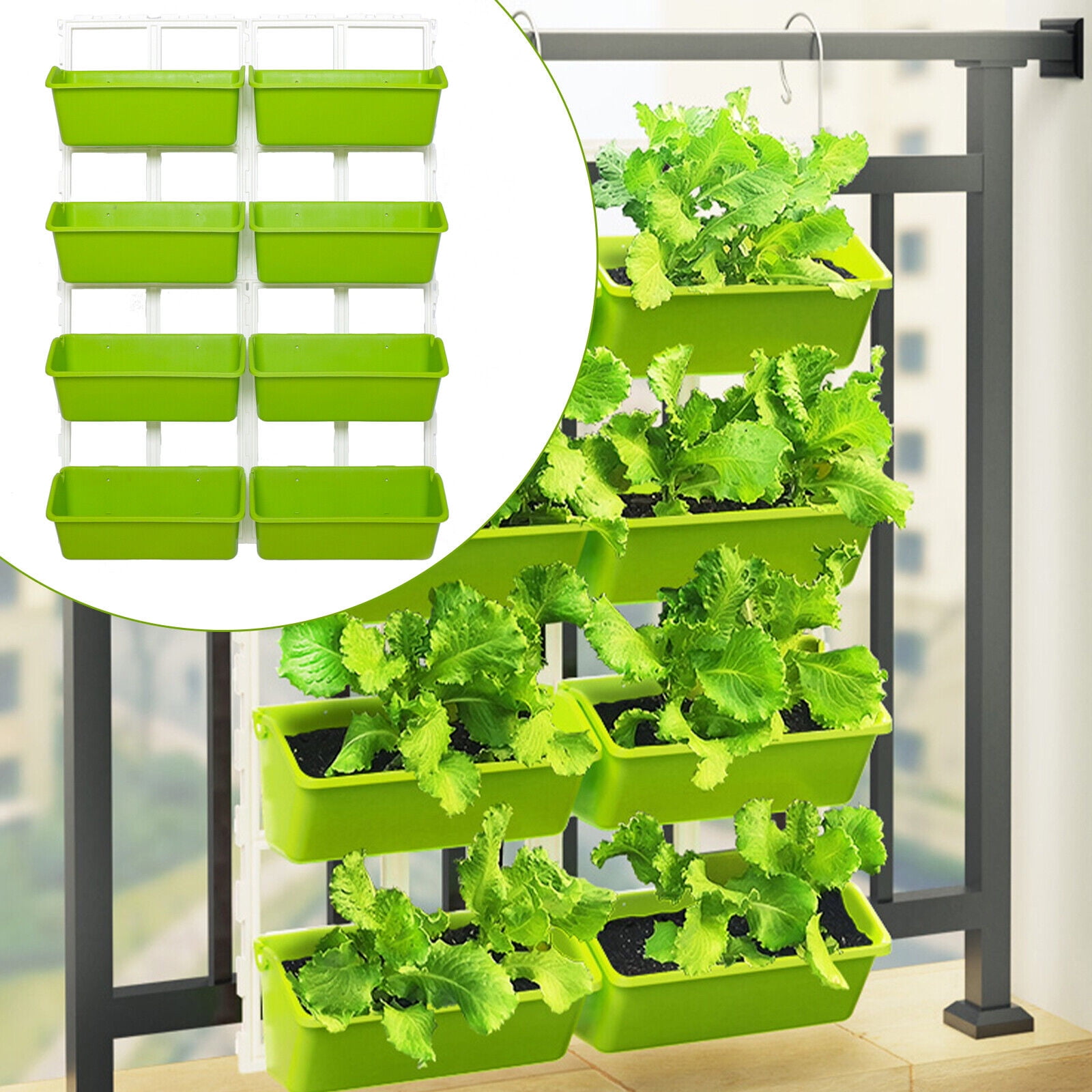 MIDUO 4Tier Vertical Garden Wall Hanging Planter Handrail Hanging