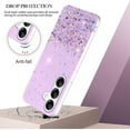 thumbnail image 3 of Phone Case for Samsung Galaxy S23 FE Case Clear Glitter Sparkle Pink Samsung S23 FE Case Silicone Transparent Shockproof Soft Cover Thin (Purple), 3 of 14