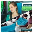 thumbnail image 6 of Travel Blanket and Pillow, Arms Opening Airplane Blankets for Adults, Compact Plane Blanket with Arm Hole 2-in-1 Bag for Flight Car Camping Fit in Luggage Backpack Traveler Gift, Teal Blue, 6 of 9