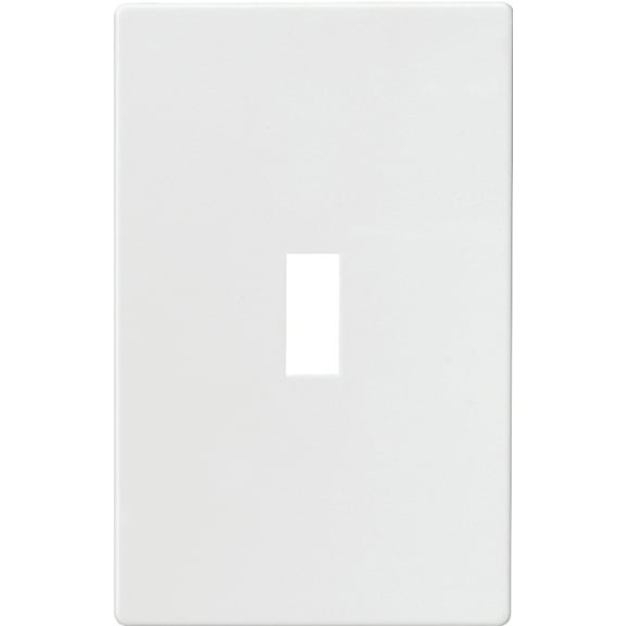 EATON PJS1W Arrow Hart Pjs1 Mid Size ScrewLess Wall Plate, 1 Gang, 4-7/8 in L X 3-1/8 in W X 0.08 in T, White