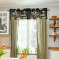 thumbnail image 3 of Yayeee Kitchen Valance Rod Pocket 54" x 18" Living Room Window Curtain, Black Dinosaur, 3 of 6