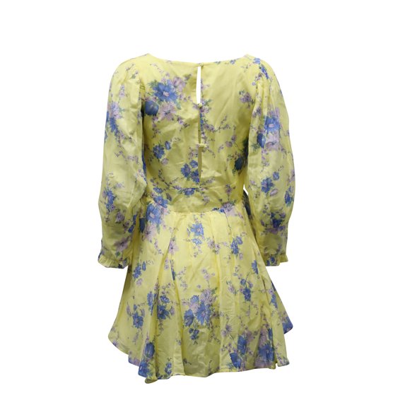 Pre-Owned LoveShackFancy Ross Floral Mini Dress in Yellow Cotton
