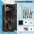 thumbnail image 2 of Gun Safe, 10-12 Gun Cabinet with Removable Shelf, Large Long Gun Safe for Rifles and Pistols with Digital Backlit Keypad, Quick Access Big Gun Locker with Dual Alarm,  Safes for Home, 2 of 6