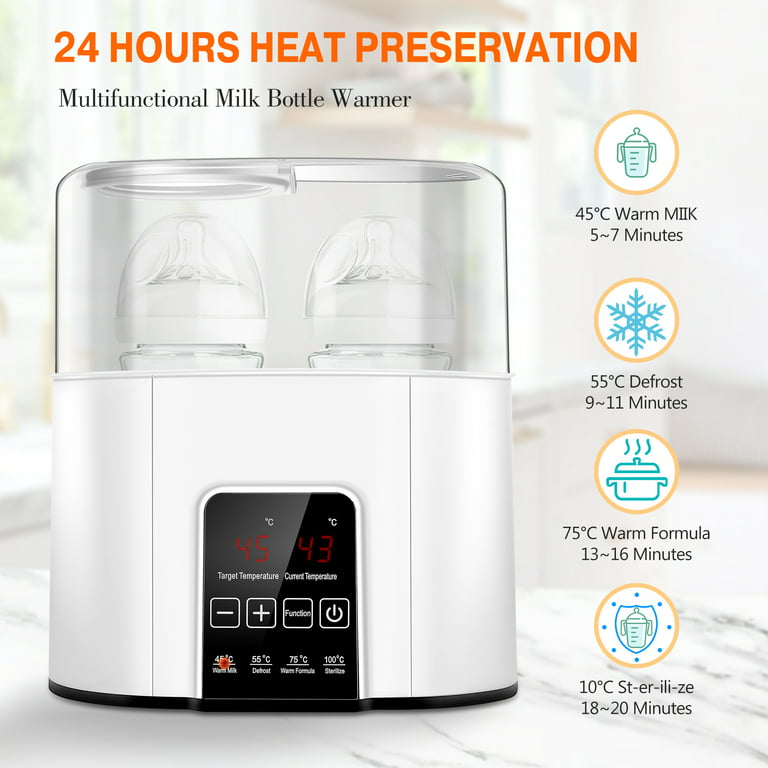 Milk Warmer for Baby, Bottle Warmer for Breastmilk Thawing, Bottle  Steril-izer, Food Steamer, Water Warmer for Formula, LCD Display Accurate  Temperature Adjustment, 24H Constant Mode 