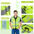 thumbnail image 5 of High Visibility Reflective Safety Vest Customize Logo With 5 Pockets Protective Workwear Outdoor Work Vest, 5 of 13