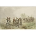 thumbnail image 2 of Charles Rochussen 14x11 Black Ornate Wood Framed Double Matted Museum Art Print Titled: Meeting French Officers in Holland, 1793 (1867), 2 of 5