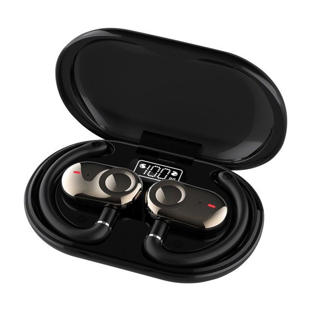 Pisexur - Auriculares inalámbricos Bluetooth 5.3 para hombre, resistentes al agua, abiertos, ideales para correr, deportes, ciclismo, conducción y niños. Organizador de electrónica.