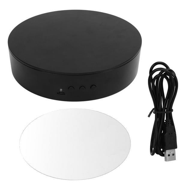 Rotating Display Stand ABS 360 Degree Motorized Turntable Platform with USB Power Cable for Photography Products and Shows