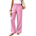 thumbnail image 5 of Breezora Straight Leg Woven Casual Pants for Women Summer Lightweight Pull On Trousers Comfortable Daily Work Bottoms with Pockets, 5 of 9