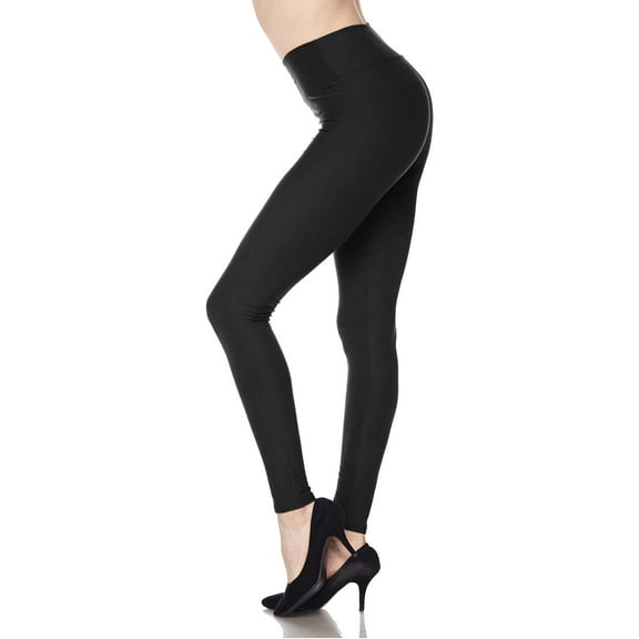 Kuda Moda Women 3 inch Wide Waistband Full Length Ankle Legging Pants Yoga Sports