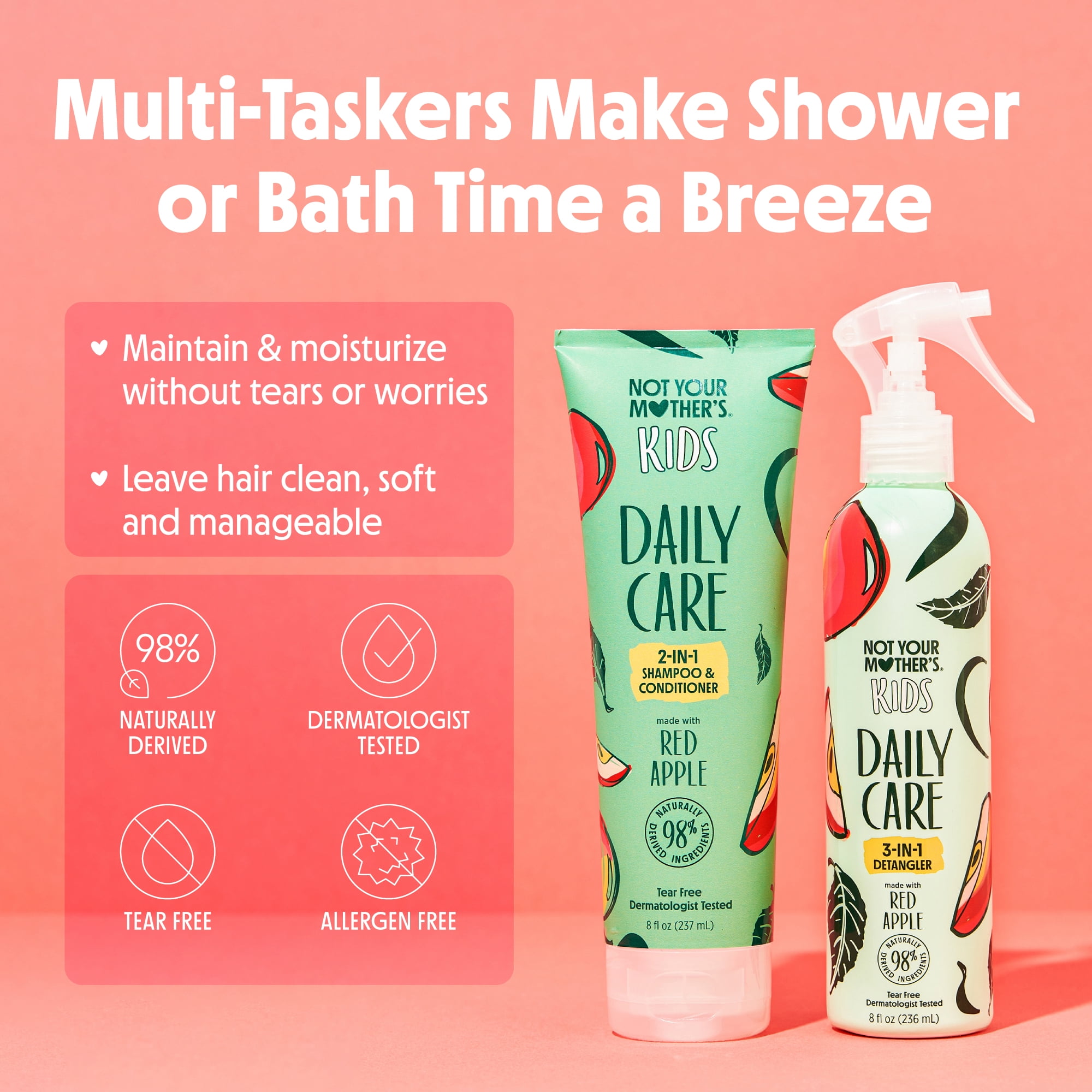 Not Your Mother's Kids Daily Care 3-in-1 Detangler Spray, Red Apple Scent, 8 fl oz