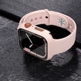 thumbnail image 3 of Compatible with Apple Watch Case Series 8/7 41mm iWatch Screen Protector for Women Men, All-Around Ultra-Thin Hard PC Bumper HD Clear Protective Face Cover, Pink/White/Rose Pink, 41mm, 3 of 5