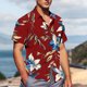 thumbnail image 4 of Blusa y camisa de manga corta con cuello vuelto para hombre, blusa informal de moda con cuello vuelto, blusa estampada de manga corta con botones, blusa de poliéster para hombre, 4 of 6