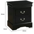 thumbnail image 5 of Benzara Traditional 2 Drawers wood Nightstand By Louis Philippe III, Black, 5 of 5