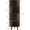 thumbnail image 2 of 58.5″ Corner Bookshelf Bamboo Bookcase 4-Tier Corner Storage Shelves for Living Room,Bedroom,Kitchen, Study,Home Office, 2 of 15