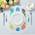 thumbnail image 4 of GZHJMY Pineapple 15.4 Inch Round Dinner Placemat, Polyester Material, Heat-Resistant, Unique Print Design, Dining Table Kitchen Fine Decoration and Beautiful Ornaments., 4 of 5