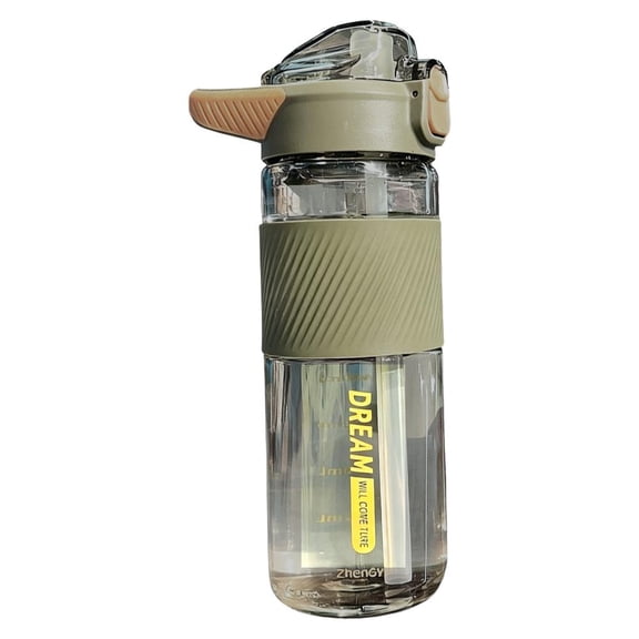 Plastic Water Bottle with Wide Mouth Lid, BPA-free Clear Insulated Bottle for Outdoor Travel Sports, Sport