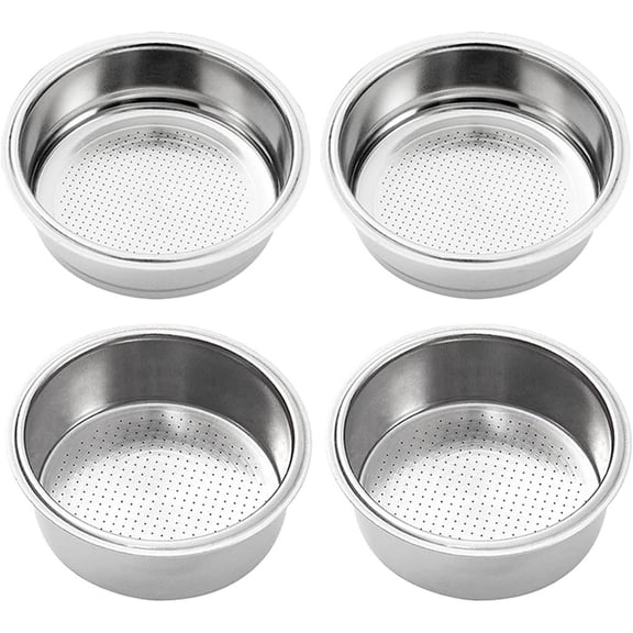 Stainless Steel Coffee Filter 51mm Double Layer Pressurized Filter Basket Espresso Filter Basket for Coffee Machine