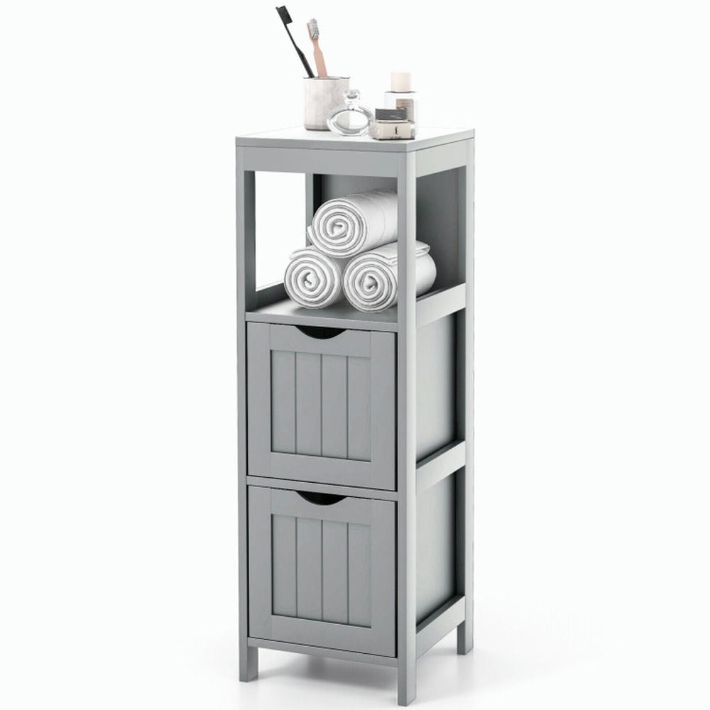 Finihen Bathroom Storage Cabinet, Bathroom Floor Cabinet, Wooden Bathroom Floor Cabinet with Removable Drawers, for Bathroom, Living Room, Bedroom, Kitchen, Gray Finihen Bathroom Storage Cabinet, Bathroom Floor Cabinet, Wooden Bathroom Floor Cabinet with Removable Drawers, for Bathroom, Living Room, Bedroom, Kitchen, Gray