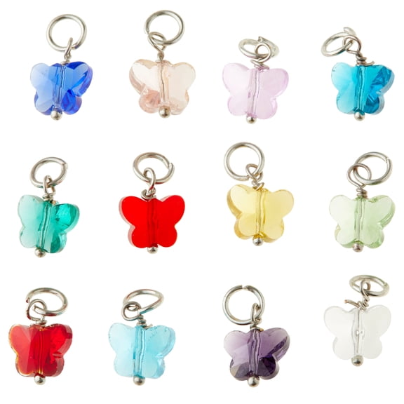 Bead Landing Multicolored Rhodium Butterfly Charms, 12 Packs: 12 ct. (144 total)