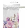 thumbnail image 5 of Faux Linen Valances for Windows Spring Farmhouse Style Plant Pink and Purple Flowers Curtains Valance Light Filtering Rod Pocket Small Window Treatment for Kitchen Living Room Bedroom 42x12In, 5 of 6