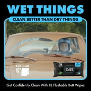 DUDE Wipes Flushable Wipes, XL Wet Wipes for At Home Use, Unscented, 48 Count, 6 Pack