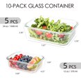 thumbnail image 3 of YARYOUNG 10 Pack Glass Food Storage Containers, Glass Meal Prep Containers with Lids, Leak Proof, Microwave & Freezer Safe, 3 of 8
