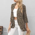 thumbnail image 5 of USSUMA T-Shirts for Women Trendy Leopard Print Open Front Cardigan Jacket Womens Blouses and Tops Dressy Casual Summer Blaze 3/4 Sleeve Tshirts Shirts Tunic for women, 5 of 8