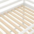 thumbnail image 6 of Twin over Twin Low Bunk Bed, House Bed with Ladder , White, 6 of 13