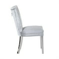 thumbnail image 4 of Velvet Upholstered Dining Chairs Set of 2, Modern Tufted Upholstered Dining Chair with Metal Legs and Ring Pull and Nailhead Trim Parsons Dining Chair Accent Chairs for Living Room Kitchen, Light Gray, 4 of 7