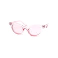 thumbnail image 2 of Mod Womens Thick Plastic Oval Hippie Horn Rim Sunglasses Pink, 2 of 4