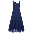 thumbnail image 2 of iEFiEL Kids Girls Juniors Ruched Flower Dress Sleeveless A-Line Chiffon Wedding Pageant Party Dress, 2 of 7