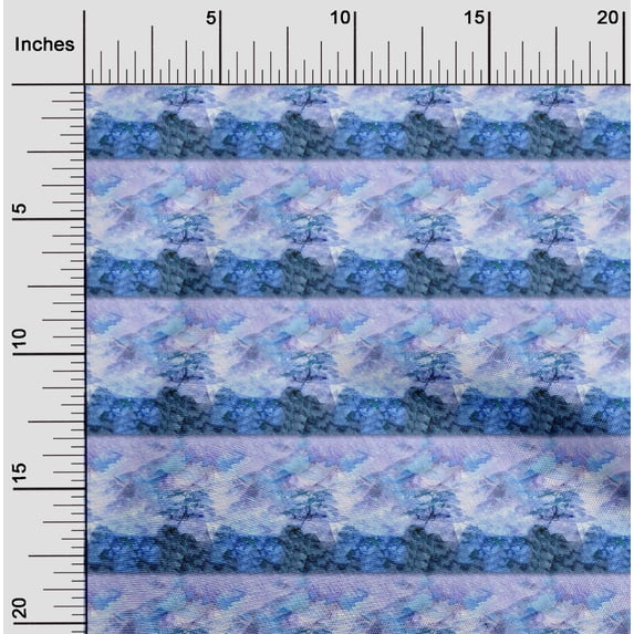 oneOone Viscose Jersey Medium Blue Fabric Tie Dye Sewing Fabric By The Yard Printed Diy Clothing Sewing Supplies 60 Inch Wide