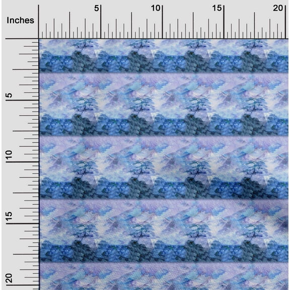 oneOone Polyester Lycra Medium Blue Fabric Tie Dye Sewing Fabric By The Yard Printed Diy Clothing Sewing Supplies 56 Inch Wide