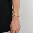 thumbnail image 5 of 14K Gold 15mm Men's Bracelet with Triple Row T-Shaped Moissanite Cuban Link, Bold Hip-Hop Bling for Style-Savvy Men, 5 of 7