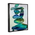 thumbnail image 3 of Stupell Industries Vivid Teal Stacked Zen Rocks Abstract Painting Black Floater Framed Art Print Wall Art, 3 of 6