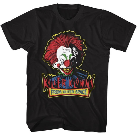 Killer Klowns In Outer Space Head And Logo Black Adult T-Shirt 4Xl