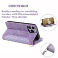 thumbnail image 4 of Dteck Zipper Wallet case for iPhone 13 Pro Max, Argyle Pattern PU Leather Wallet case with Handstrap Crossbody Shoulder Strap Kickstand Card Slots Magnetic Shockproof Case For iPhone 13 Pro Max,Purple, 4 of 8