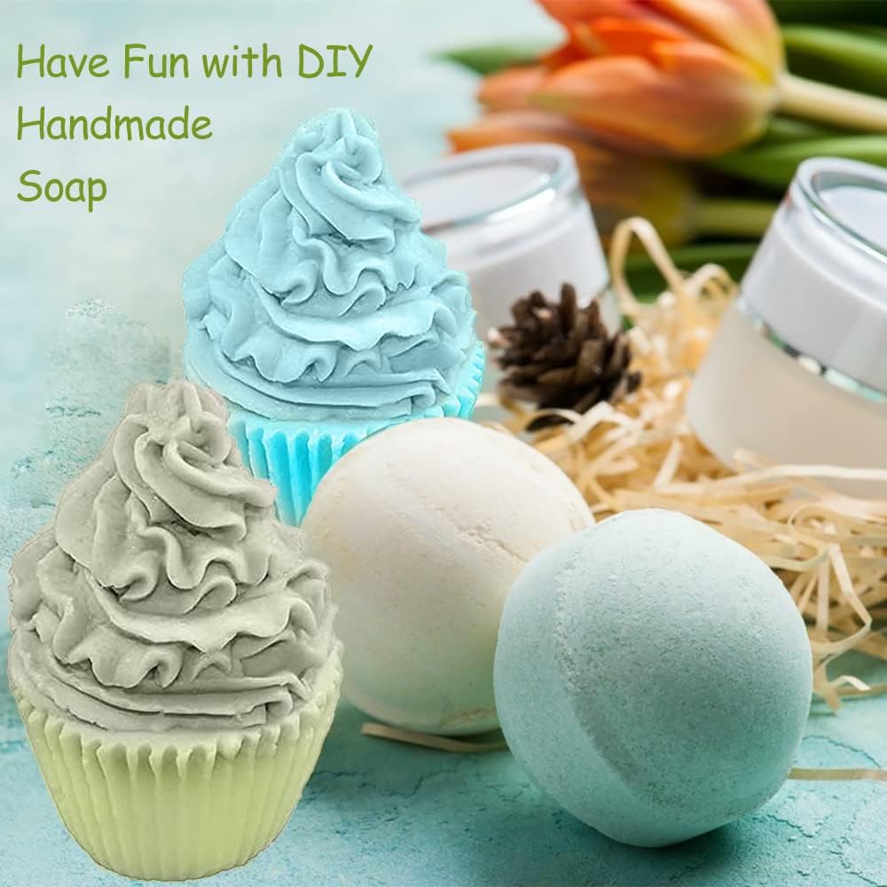 ABPETE Silicone Ice Cream Mold,Heavy Duty Cupcake, Candle & Soap Maker Kit,Oven/Freezer Safe, Non-Stick Easy Release for Resin Art